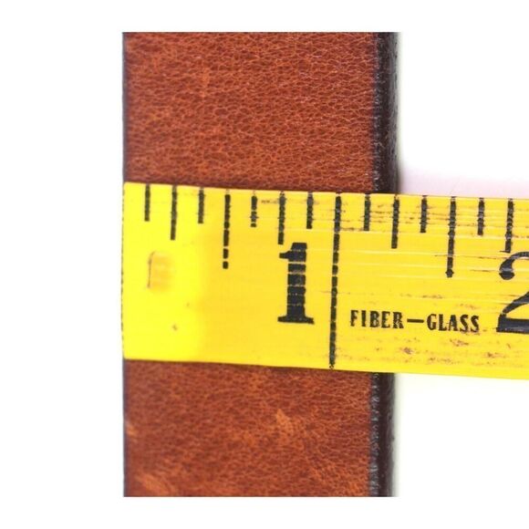 CLASSIC BROWN GENUINE LEATHER 1 1/8"Wd CASUAL DRESS WOMEN'S BELT Sz M/32 (I57 - Picture 8 of 13